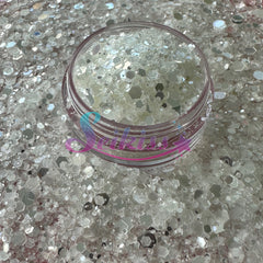Crystal Metallic Chunky Glitter - White Glitter Crystal Metallic Chunky Glitter - White Glitter