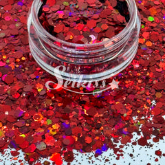 Ruby Galaxy Holographic Chunky Glitter - Red Glitter Ruby Galaxy Holographic Chunky Glitter - Red Glitter