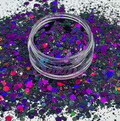 Super Nova Galaxy Holographic Chunky Glitter - Black Glitter Super Nova Galaxy Holographic Chunky Glitter - Black Glitter