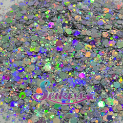 Stars Crossed Galaxy Holographic Chunky Glitter - Silver Glitter Stars Crossed Galaxy Holographic Chunky Glitter - Silver Glitter