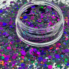 Super Nova Galaxy Holographic Chunky Glitter - Black Glitter Super Nova Galaxy Holographic Chunky Glitter - Black Glitter
