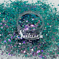 Velvet Chameleon Chunky Glitter - Purple Glitter / Turquoise Glitter Velvet Chameleon Chunky Glitter - Purple Glitter / Turquoise Glitter