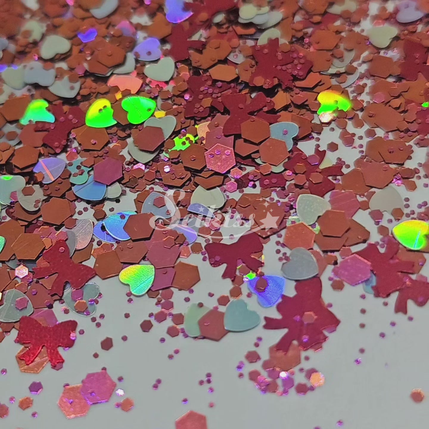 Valentina - Red Glitter with Hearts Valentina - Red Glitter with Hearts