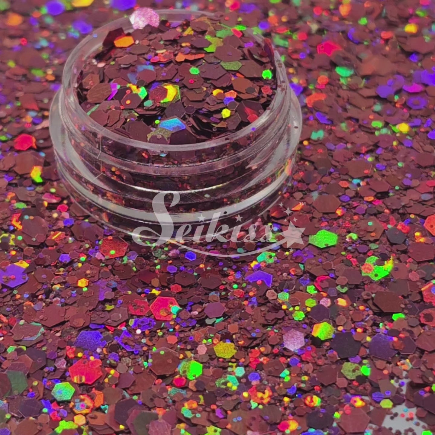 Dark Rose Galaxy Holographic Chunky Glitter - Pink/Copper Glitter Dark Rose Galaxy Holographic Chunky Glitter - Pink/Copper Glitter