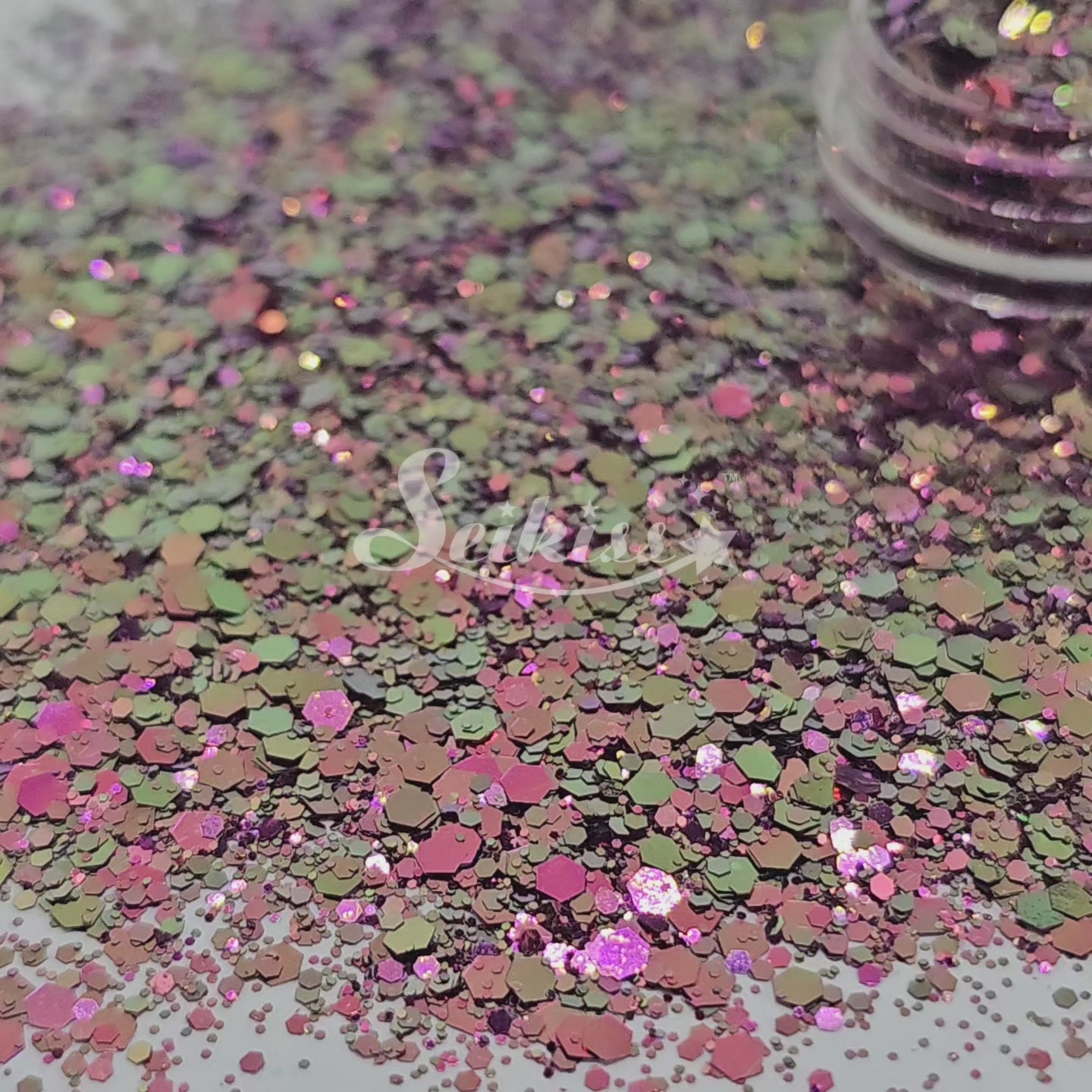 Succulent Chameleon Chunky Glitter - Pink Glitter / Golden Green Glitter Succulent Chameleon Chunky Glitter - Pink Glitter / Golden Green Glitter