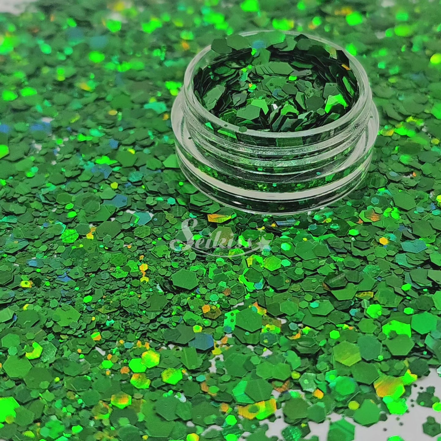 Emerald Galaxy Holographic Chunky Glitter - Green Glitter Emerald Galaxy Holographic Chunky Glitter - Green Glitter