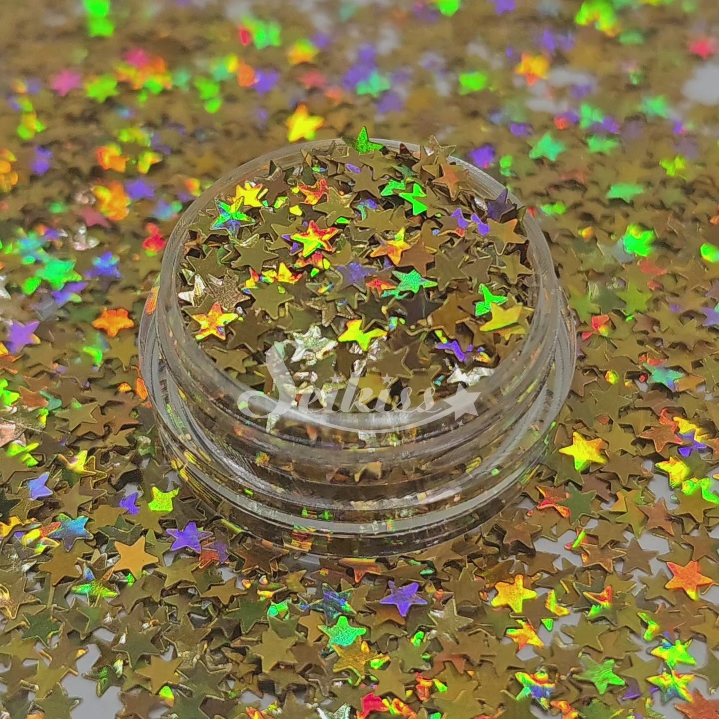 Holographic Gold Stars Shape Glitter - Gold Glitter Holographic Gold Stars Shape Glitter - Gold Glitter