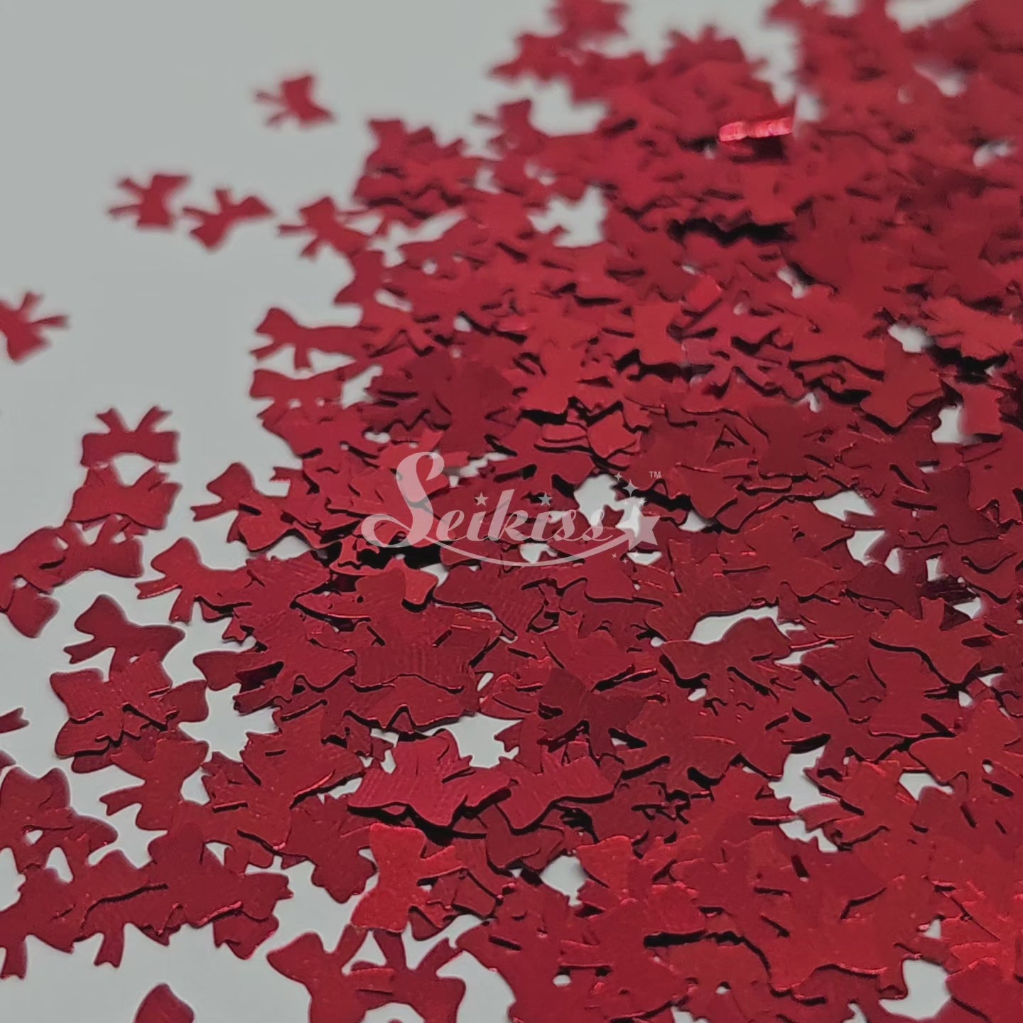 Red Bows Shape Glitter - Red Glitter Red Bows Shape Glitter - Red Glitter