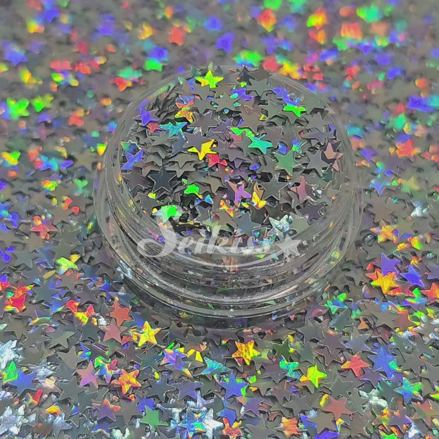 Holographic Silver Stars Shape Glitter - Silver Glitter Holographic Silver Stars Shape Glitter - Silver Glitter