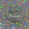 Holographic Silver Stars Shape Glitter - Silver Glitter Holographic Silver Stars Shape Glitter - Silver Glitter
