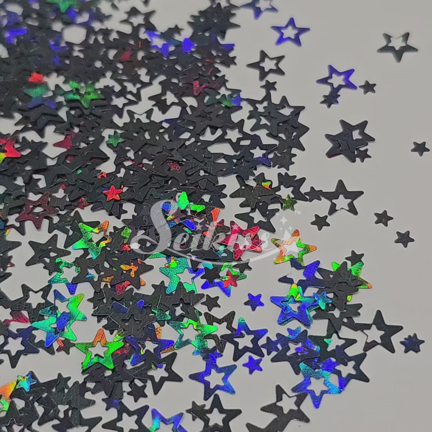 Black Retro Stars Shape Glitter - Black Glitter Black Retro Stars Shape Glitter - Black Glitter