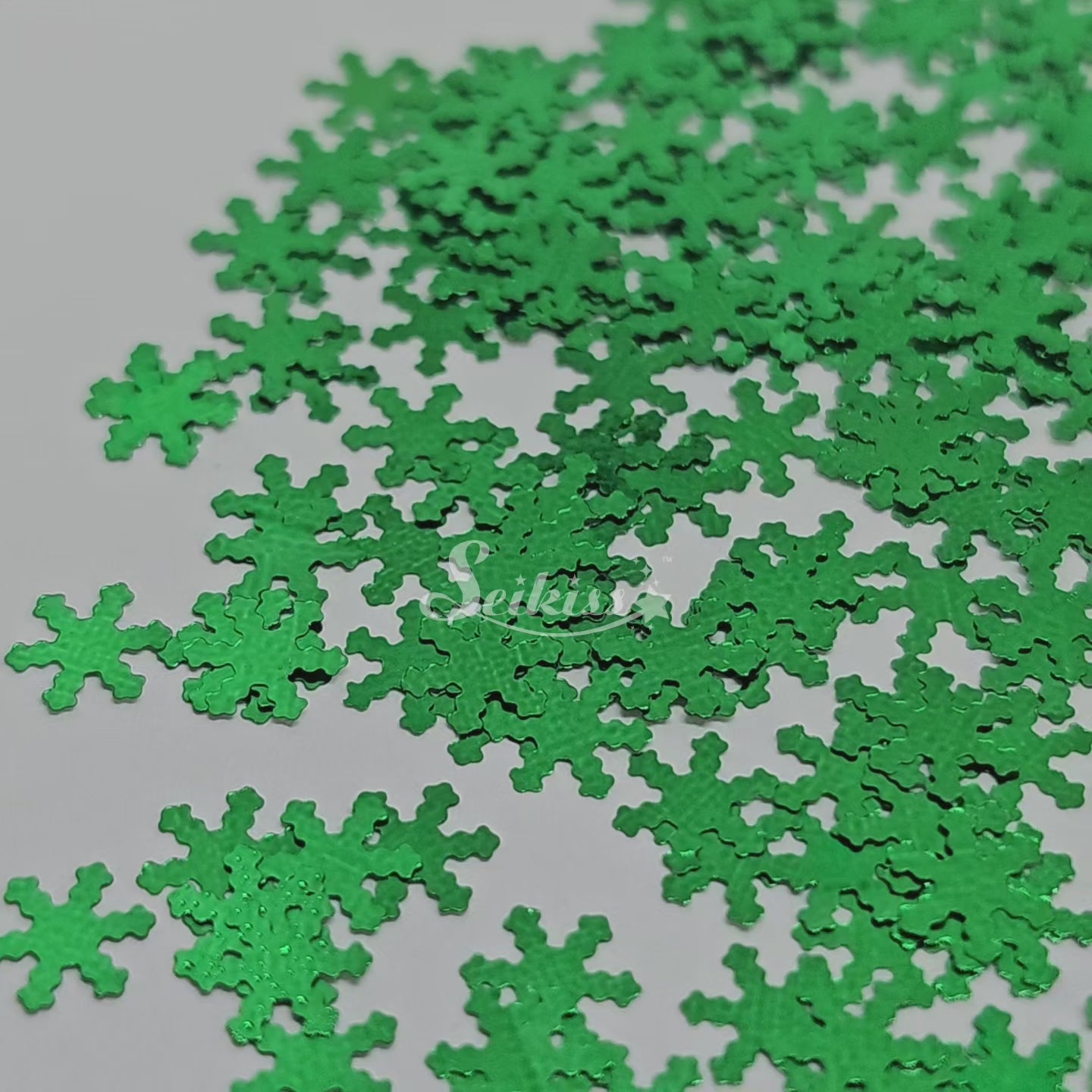 Green Snowflakes Shape Glitter - Green Glitter Green Snowflakes Shape Glitter - Green Glitter