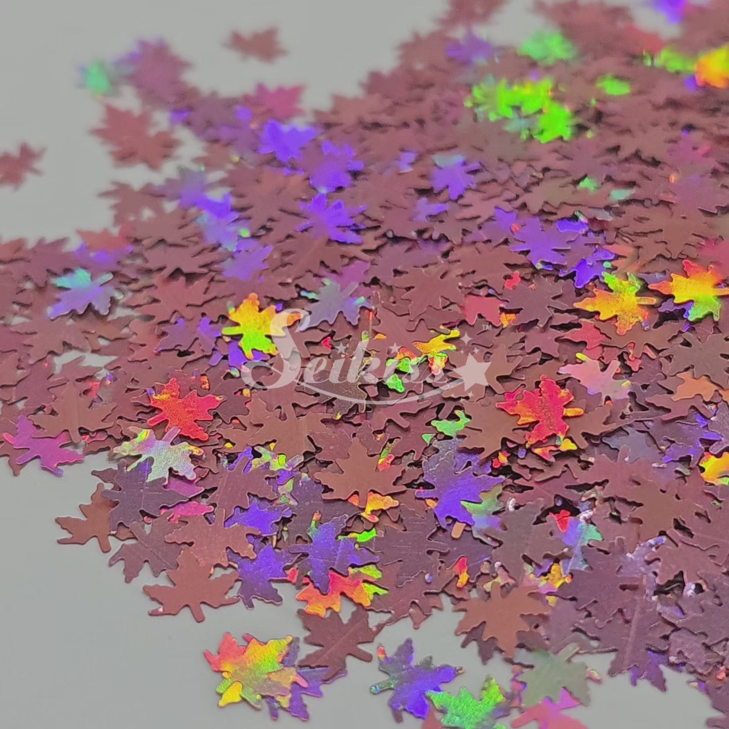 Rose Autumn Leaf Shape Glitter - Pink Glitter