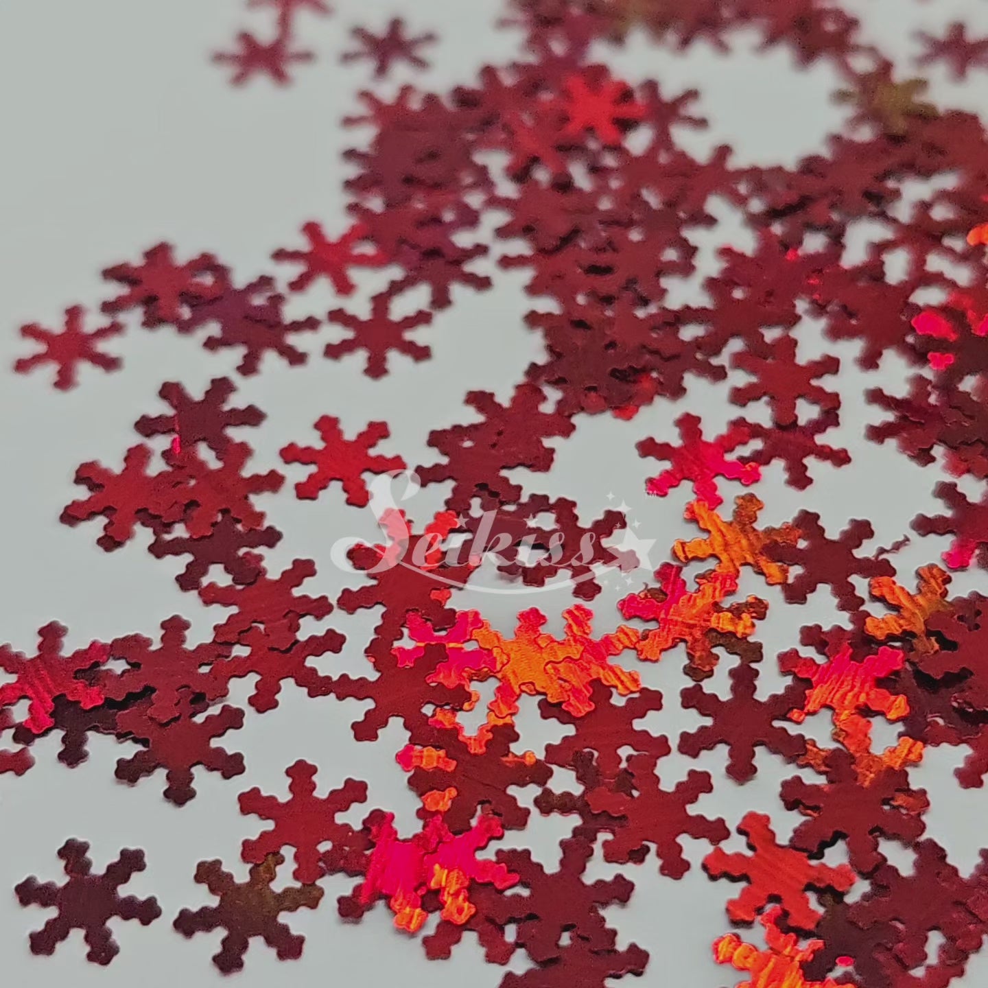 Red Snowflakes Shape Glitter - Red Glitter Red Snowflakes Shape Glitter - Red Glitter