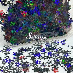 Black Retro Stars Shape Glitter - Black Glitter Black Retro Stars Shape Glitter - Black Glitter
