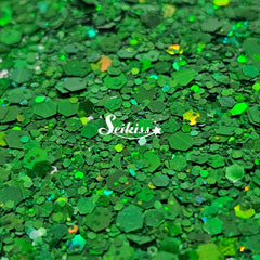 Emerald Galaxy Holographic Chunky Glitter - Green Glitter Emerald Galaxy Holographic Chunky Glitter - Green Glitter