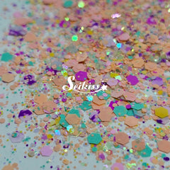 Chloe Chunky Glitter - Multicolor Glitter Orange,Pink and Blue Chloe Chunky Glitter - Multicolor Glitter Orange,Pink and Blue