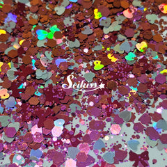 Valentina - Red Glitter with Hearts Valentina - Red Glitter with Hearts