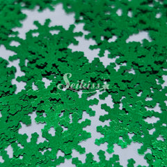 Green Snowflakes Shape Glitter - Green Glitter Green Snowflakes Shape Glitter - Green Glitter