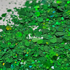 Emerald Galaxy Holographic Chunky Glitter - Green Glitter Emerald Galaxy Holographic Chunky Glitter - Green Glitter