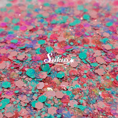 Bahamas Chunky Glitter -Pink and Blue Multicolor Glitter Bahamas Chunky Glitter -Pink and Blue Multicolor Glitter