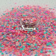 Bahamas Chunky Glitter -Pink and Blue Multicolor Glitter Bahamas Chunky Glitter -Pink and Blue Multicolor Glitter