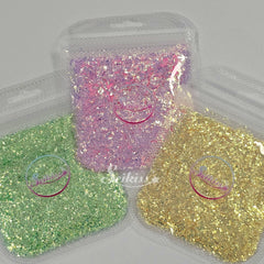 Small Flakes Glitter Bundle (Set of 3) - Green, Pink, and Yellow Glitter Small Flakes Glitter Bundle (Set of 3) - Green, Pink, and Yellow Glitter