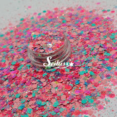 Bahamas Chunky Glitter -Pink and Blue Multicolor Glitter Bahamas Chunky Glitter -Pink and Blue Multicolor Glitter
