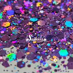 Amethyst Galaxy Holographic Chunky Glitter - Purple Glitter Amethyst Galaxy Holographic Chunky Glitter - Purple Glitter