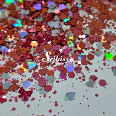 Valentina - Red Glitter with Hearts Valentina - Red Glitter with Hearts