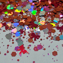 Valentina - Red Glitter with Hearts Valentina - Red Glitter with Hearts