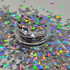 Silver Holo Triangles Shape Glitter - Silver Glitter Silver Holo Triangles Shape Glitter - Silver Glitter