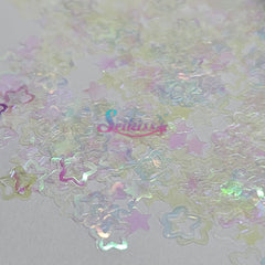 Iridescent Kawaii Stars Shape Glitter - White Glitter Iridescent Kawaii Stars Shape Glitter - White Glitter