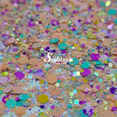 Chloe Chunky Glitter - Multicolor Glitter Orange,Pink and Blue Chloe Chunky Glitter - Multicolor Glitter Orange,Pink and Blue