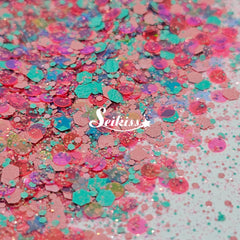 Bahamas Chunky Glitter -Pink and Blue Multicolor Glitter Bahamas Chunky Glitter -Pink and Blue Multicolor Glitter