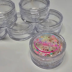 Clear Jars for Glitter, Nails, Rhinestones - Storage Jars Clear Jars for Glitter, Nails, Rhinestones - Storage Jars