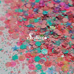 Bahamas Chunky Glitter -Pink and Blue Multicolor Glitter Bahamas Chunky Glitter -Pink and Blue Multicolor Glitter