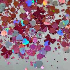 Valentina - Red Glitter with Hearts Valentina - Red Glitter with Hearts