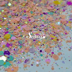 Chloe Chunky Glitter - Multicolor Glitter Orange,Pink and Blue Chloe Chunky Glitter - Multicolor Glitter Orange,Pink and Blue
