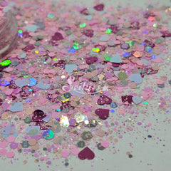 In Love - Pink Glitter with Hearts In Love - Pink Glitter with Hearts