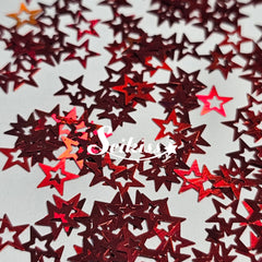 Red Retro Stars Shape Glitter - Red Glitter Red Retro Stars Shape Glitter - Red Glitter
