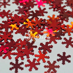 Red Snowflakes Shape Glitter - Red Glitter Red Snowflakes Shape Glitter - Red Glitter