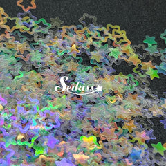 Iridescent Kawaii Stars Shape Glitter - White Glitter Iridescent Kawaii Stars Shape Glitter - White Glitter