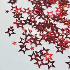 Red Retro Stars Shape Glitter - Red Glitter Red Retro Stars Shape Glitter - Red Glitter