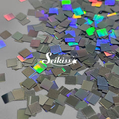 Silver Holo Squares Shape Glitter - Silver Glitter Silver Holo Squares Shape Glitter - Silver Glitter