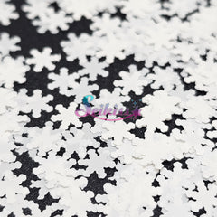 White Snowflakes Shape Glitter - White Glitter White Snowflakes Shape Glitter - White Glitter