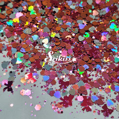 Valentina - Red Glitter with Hearts Valentina - Red Glitter with Hearts