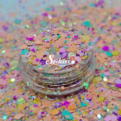 Chloe Chunky Glitter - Multicolor Glitter Orange,Pink and Blue Chloe Chunky Glitter - Multicolor Glitter Orange,Pink and Blue