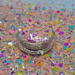 Chloe Chunky Glitter - Multicolor Glitter Orange,Pink and Blue Chloe Chunky Glitter - Multicolor Glitter Orange,Pink and Blue