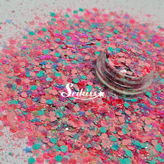Bahamas Chunky Glitter -Pink and Blue Multicolor Glitter Bahamas Chunky Glitter -Pink and Blue Multicolor Glitter